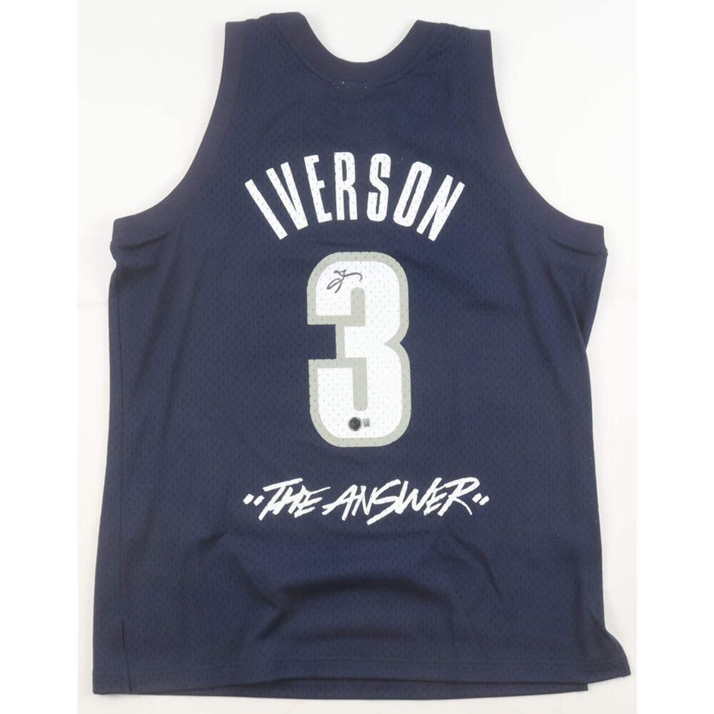 Allen Iverson Signed Georgetown Hoyas Mitchell Ness Authentic Jersey Beckett